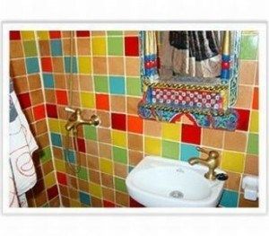 Mosaicos para baños multicolor