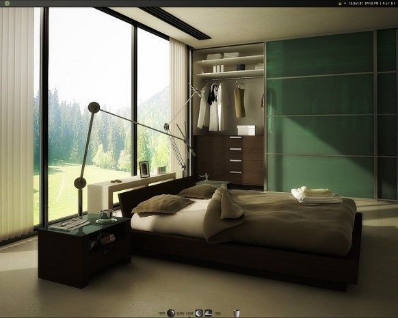 dormitorio verde y marron - Casa Web