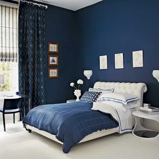 Dormitorio matrimonial Azul y blanco - Elegantes y modernos - Casa Web