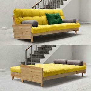 sofa cama de madera