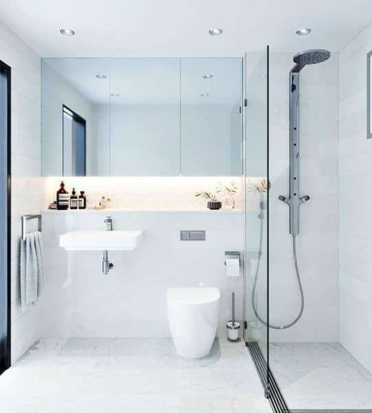 baños modernos minimalistas blancos