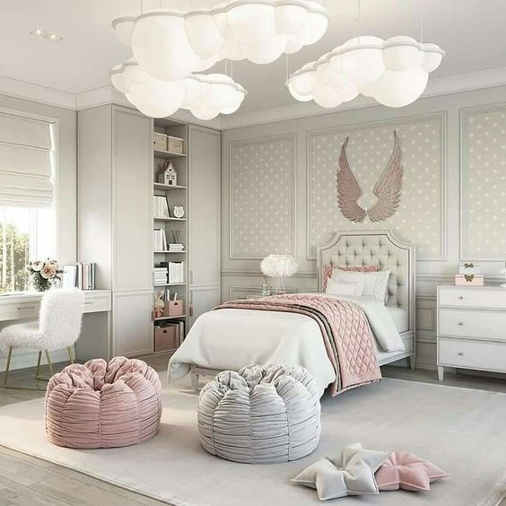 dormitorio elegante y lujoso para niñas - Casa Web