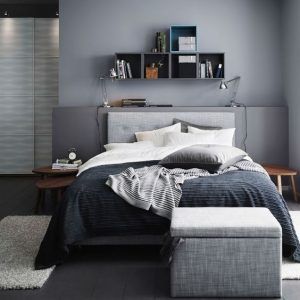 dormitorio en tonos grises