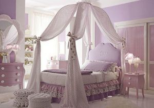 dormitorio lila elegante para niñas
