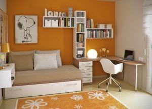 dormitorio juvenil moderno naranja