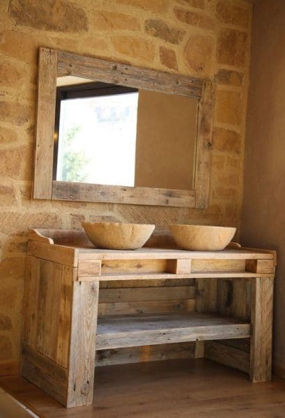 mueble baño de madera reciclada