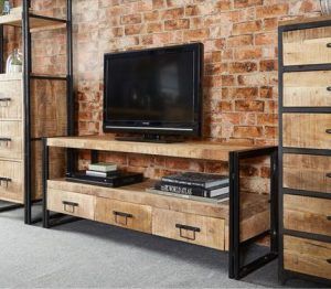 mueble para televisor estilo industrial