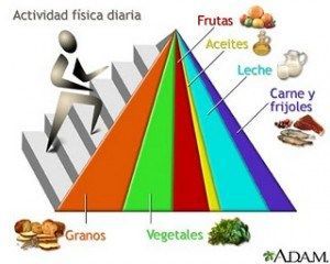 Pirámide nutricional de las familias de los alimentos