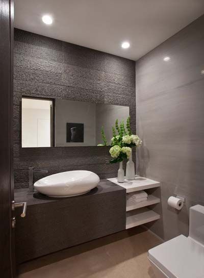 baños con diseños modernos en blanco y gris