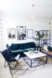 sala de estar sillon verde