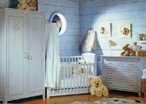 Habitaciones para bebes celeste y blanca