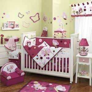 Habitaciones para bebes fucsia y verde