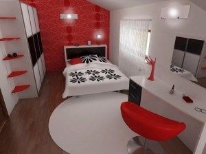 decorar el dormintorio con rojo