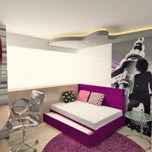 dormitorio juvenil chica mujer violeta