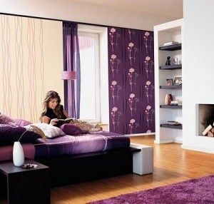 dormitorio juvenil violeta