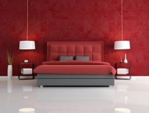 dormitorio rojo moderno