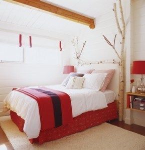 dormitorio rojo rustico