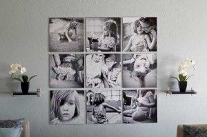 fotos blanco y negro en la pared