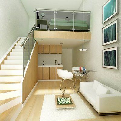 Monoambiente con entre piso decoracion minimalista – Casa Web