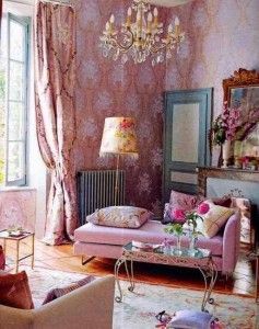 sala vintage rosa