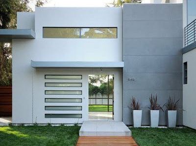 fachadas casas pequeñas minimalista moderna de dos planta