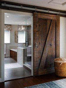 puertas madera reciclada tipo granero para baño