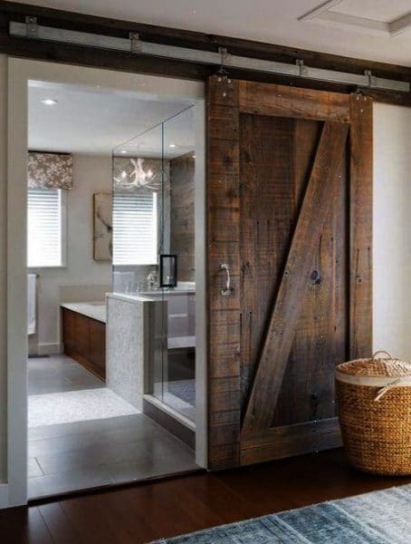puertas madera reciclada tipo granero para baño - Casa Web