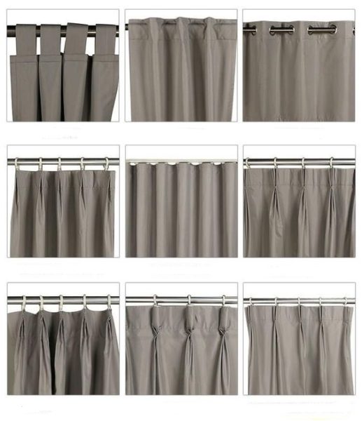 tipos de formas de colgar cortinas