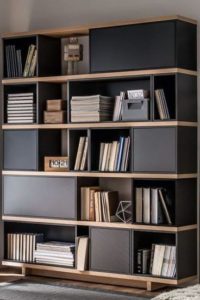 biblioteca moderna mdf gris