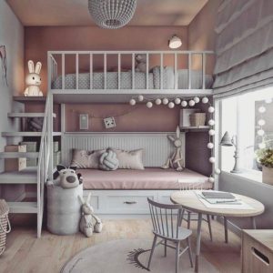 dormitorio elegante y moderno para nena
