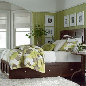 dormitorio moderno Verde manzana blanco y marron