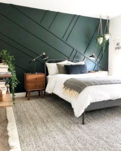 dormitorio moderno Verde oscuro y gris