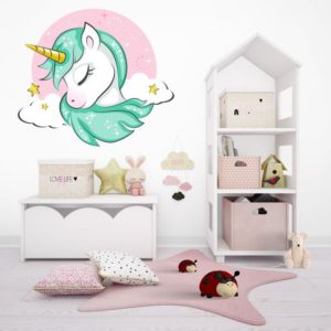 vinilo decorativo dormitorio de unicornio