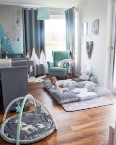 dormitorio moderno para bebe varon