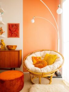 pared living naranja