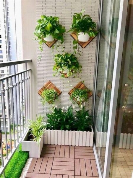 plantas en balcon moderno