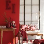 combinar rojo y blanco en sala de estar