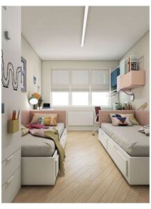 dormitorio juvenil pequeño para dos mujeres