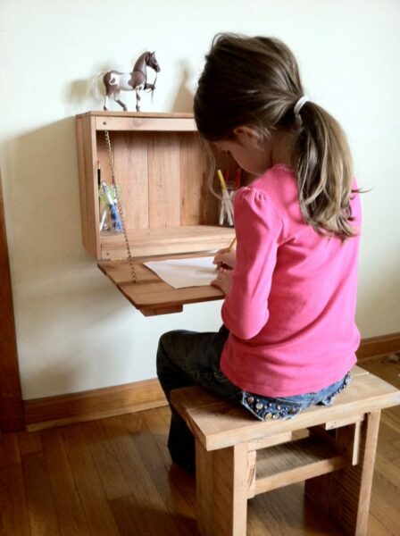 escritorio plegable facil de madera para niños