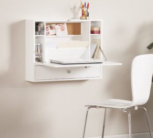 escritorio plegrable empotrado blanco minimalista moderno