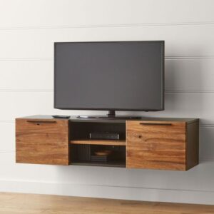 mueble flotante minimalista de madera para television