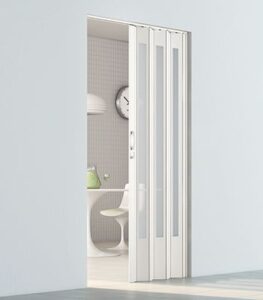 puerta acordeon blanca para baño moderna