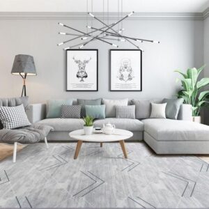 sala de estar con alfombra gris elegante