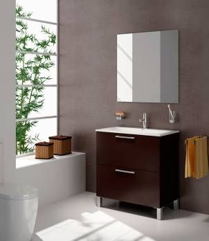 Mueble para lavatorio baño madera de wengué