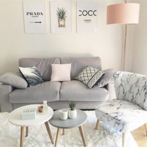 sofa gris para sala de estar pequena